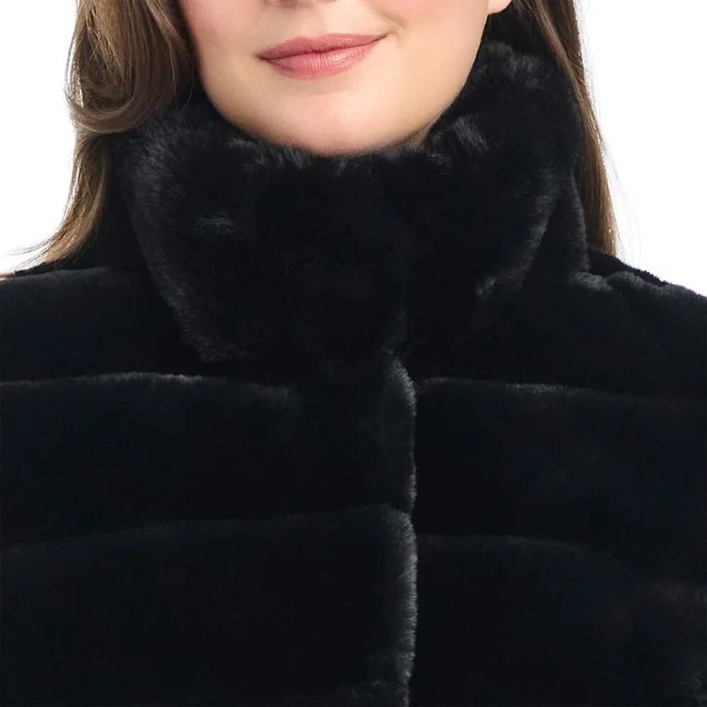 Jones New York Black Faux Fur Coat - Picture 6 of 6